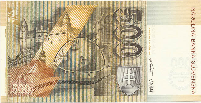 500 Koruna 1993 A (Bimillennium) - back