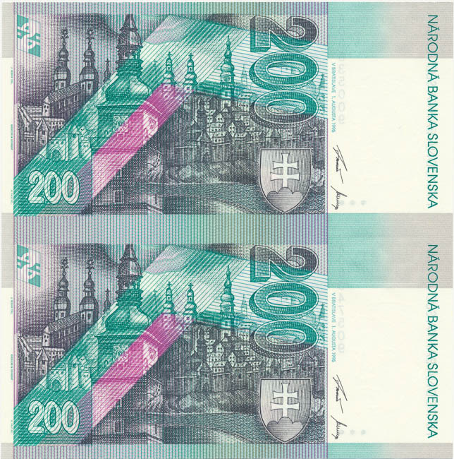200 Koruna 1995 A (2 pcs) - back