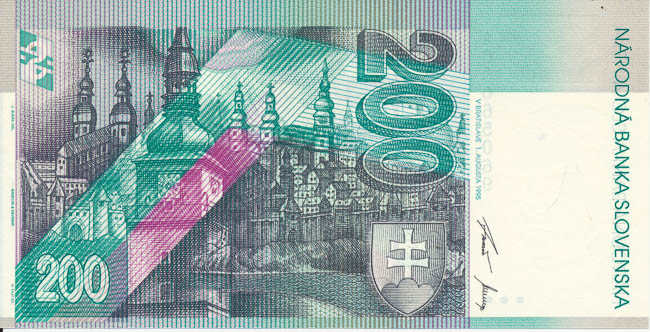 200 Koruna 1995 A - back