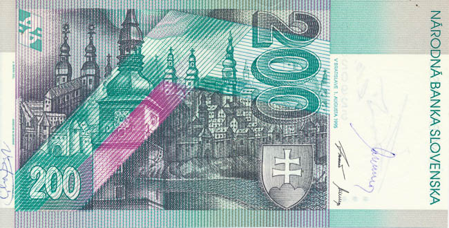200 Koruna 1995 E - back