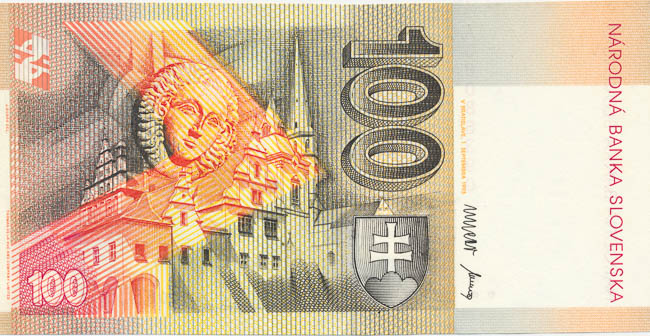 100 Koruna 1993 A (Bimillennium) - back