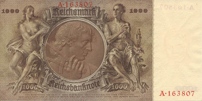 1000 Reichsmark 1936 A - back