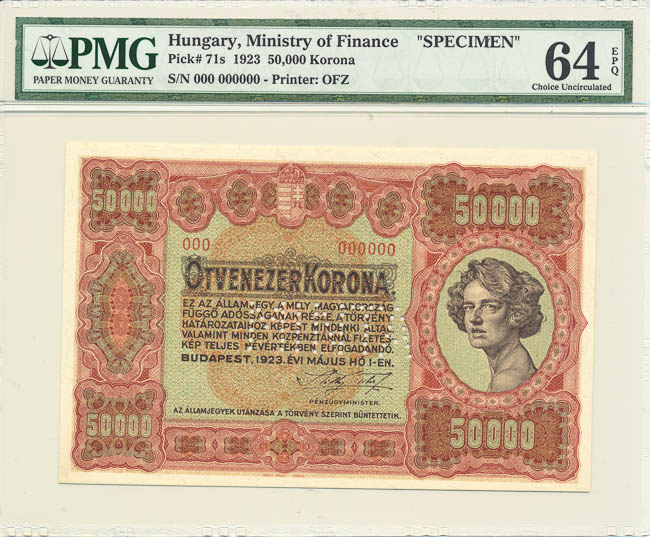 50 000 Korona 1923 (anulát) - averz