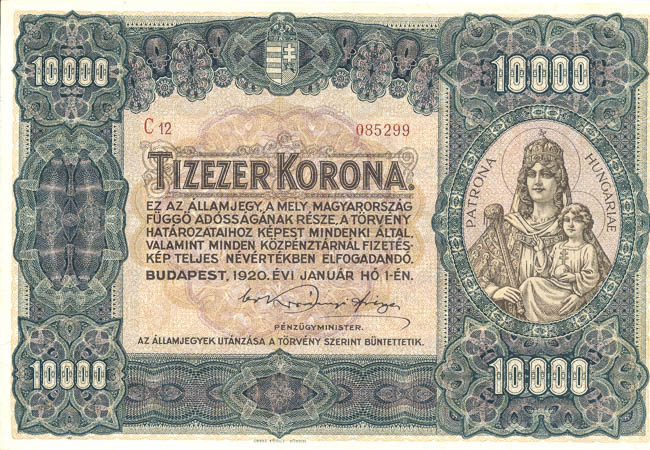 10 000 Korona 1920 C 12 - averz