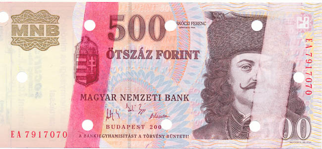500 Forint 200? EA (misprint) - front