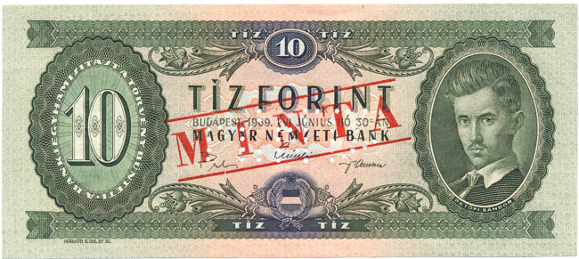 10 Forint 1969 A 000 (MINTA) - front