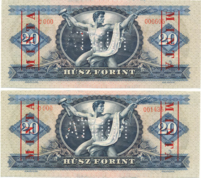 20 Forint 1969 C 000 (MINTA - 2 pcs) - back