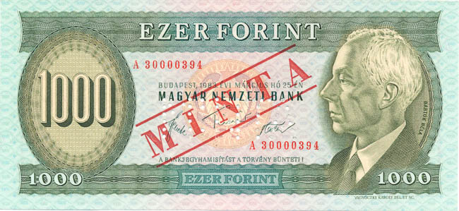 1000 Forint 1983 A (MINTA) - front