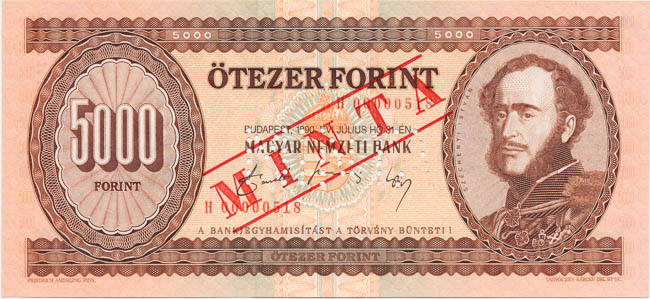 5000 Forint 1990 H (MINTA) - front