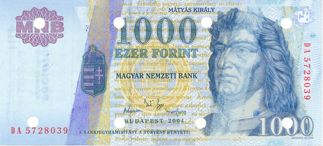 1000 Forint 2004 DA (misprint) - front
