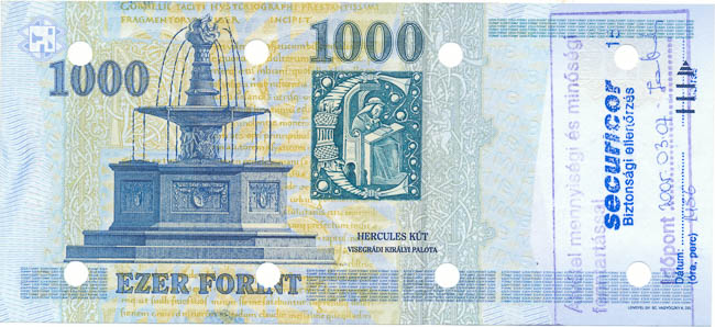 1000 Forint 2004 DA (misprint) - back