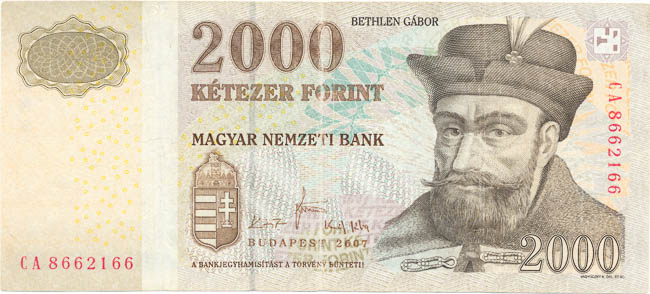 2000 Forint 2007 CA (misprint) - front