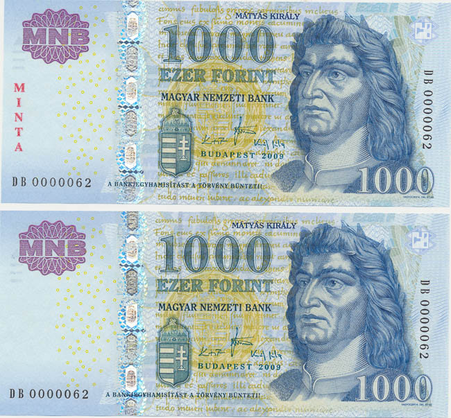 1000 Forint 2009 (2 pcs) - front