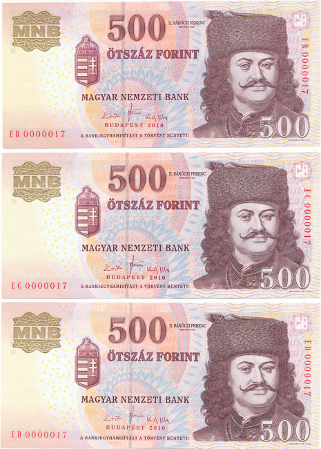 500 Forint (3 ks) - averz
