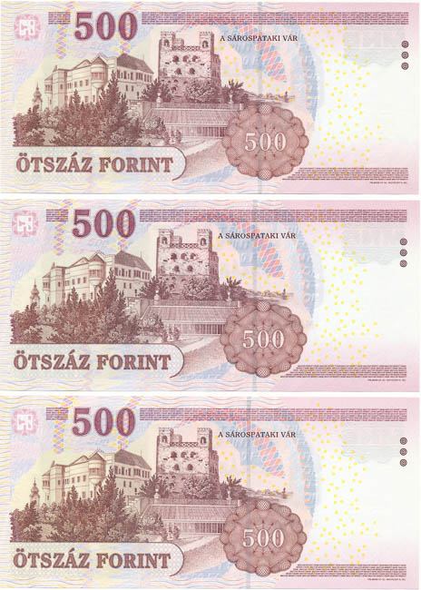 500 Forint (3 ks) - reverz