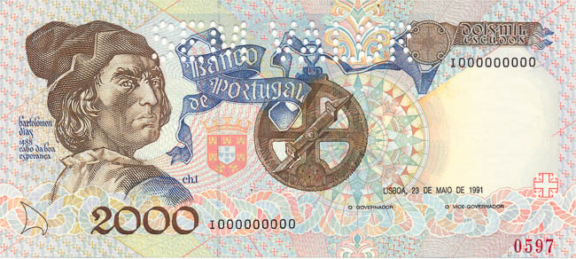 2000 Escudos 1991 I (anulát) - averz
