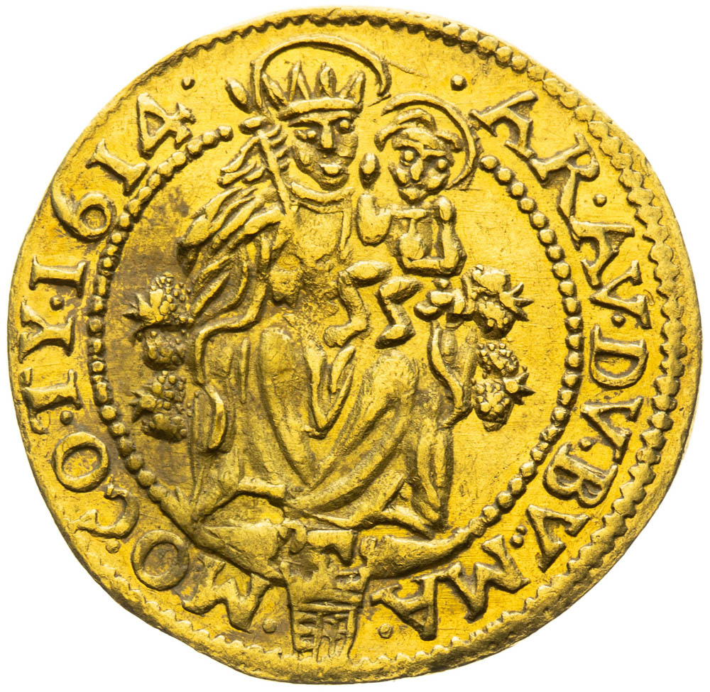 Dukát 1614 - reverz