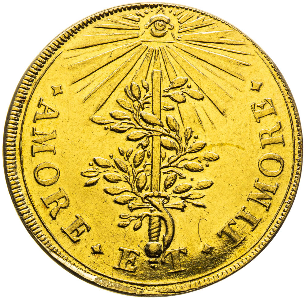 Gold token 1687 (2 Ducat) - back