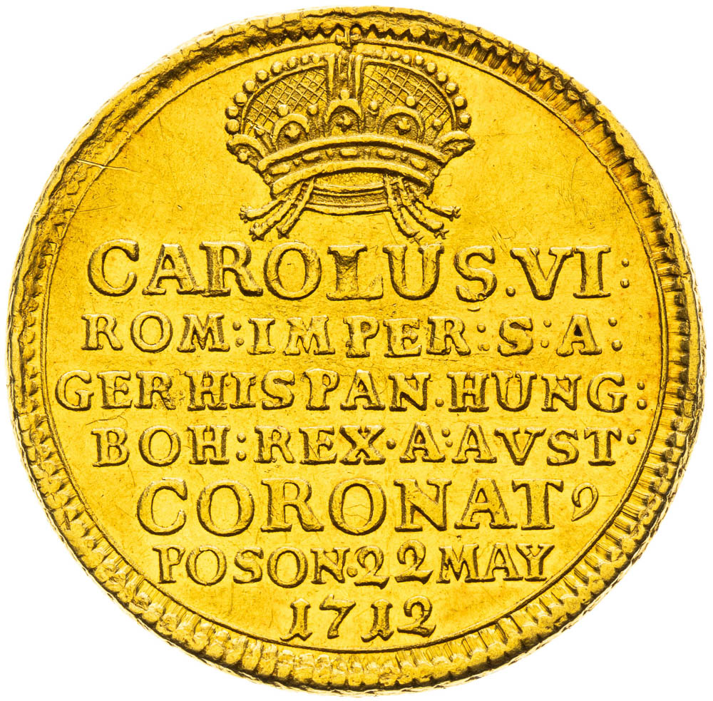 Gold token 1712 (1 1/4 Ducat) - front