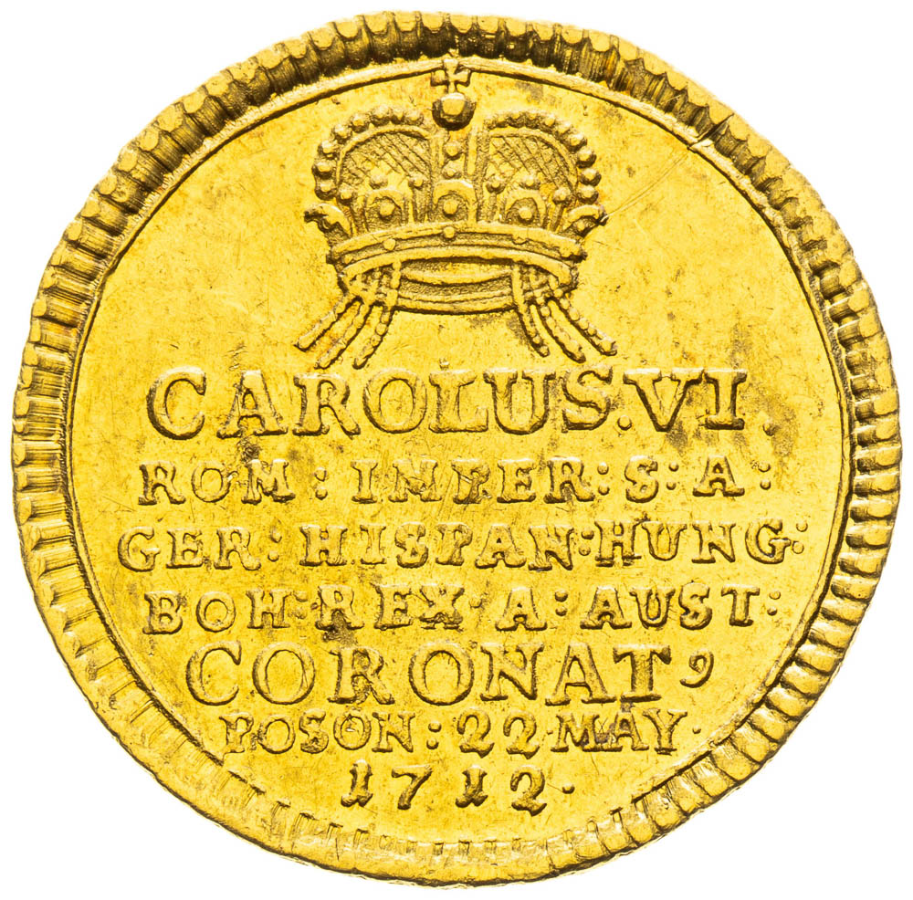 Gold token 1712 (3/4 Ducat) - front