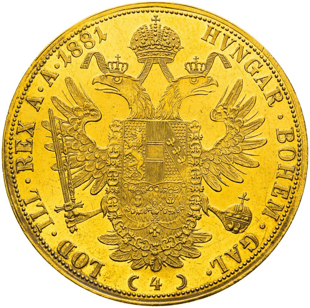4 Ducats 1881 - back