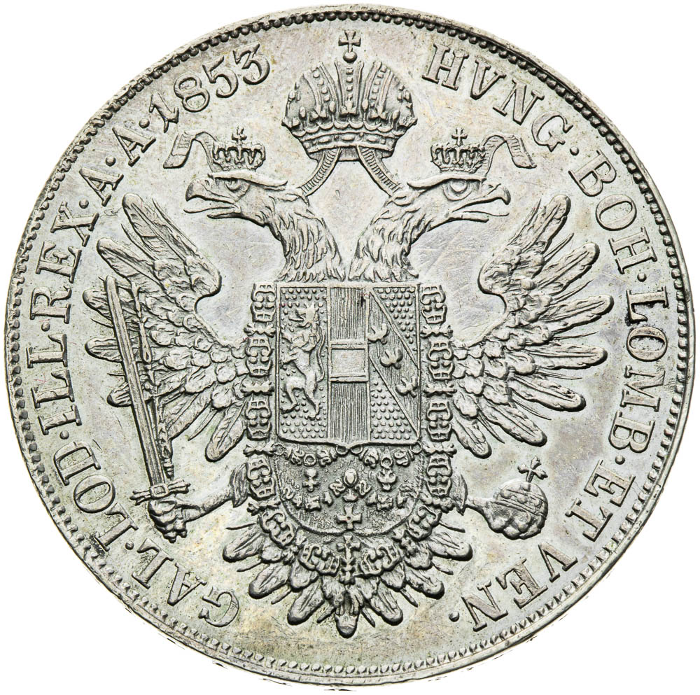 Convention Thaler 1853 - back