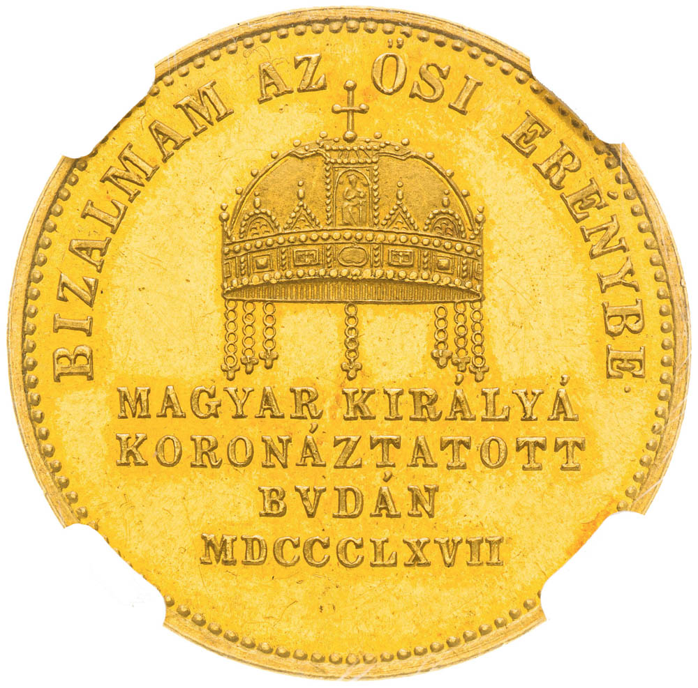 Gold token 1867 (1 3/4 Ducats) - back