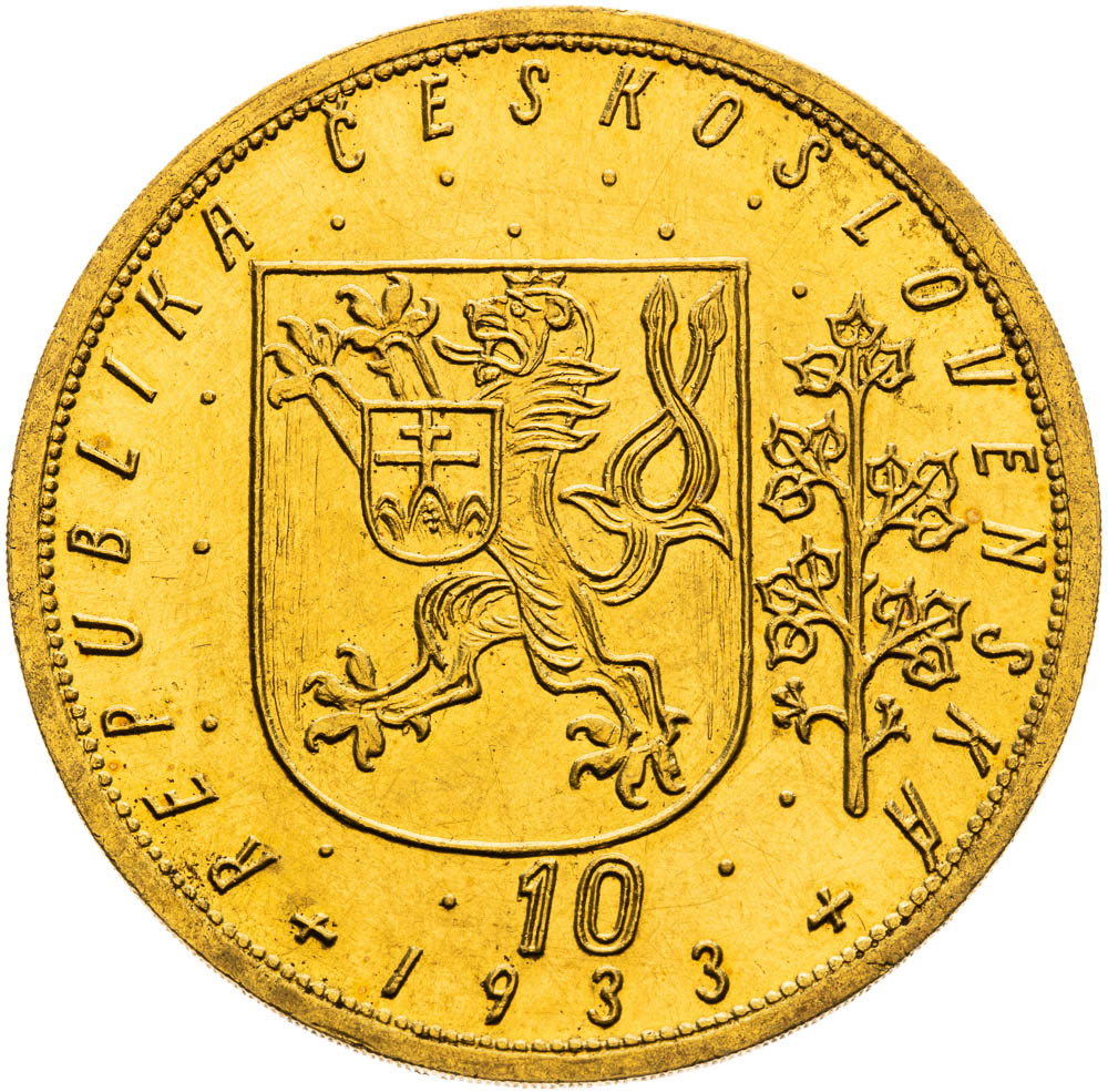 10 Ducats 1933 - back