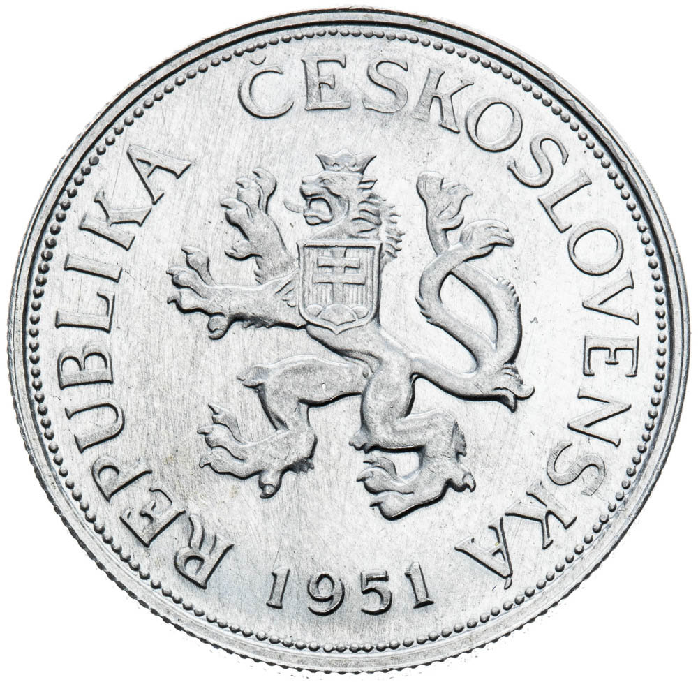 5 Kčs 1951 (skúšobná razba) - averz