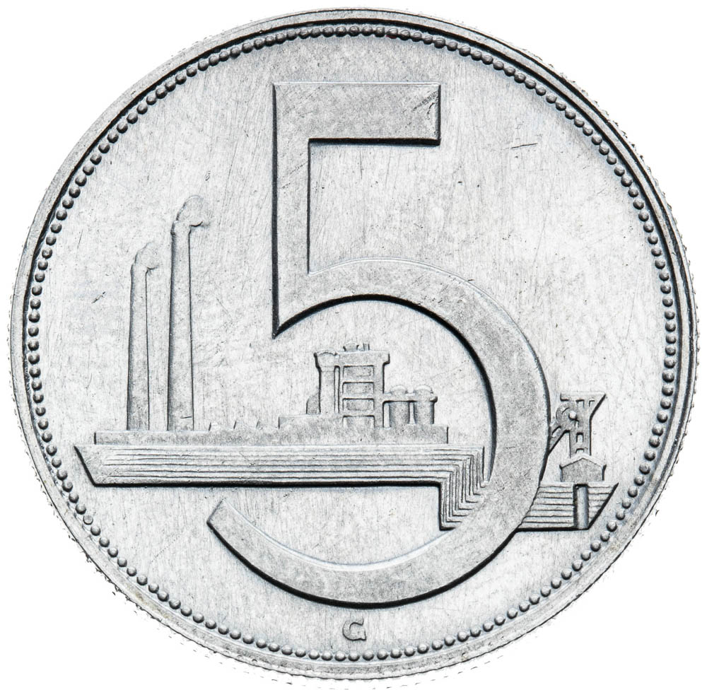 5 Kčs 1951 (skúšobná razba) - reverz