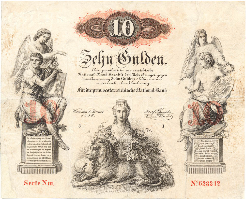 10 Gulden 1858 - averz