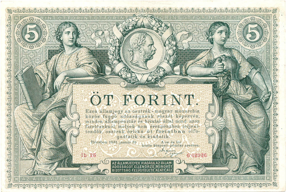 5 Gulden 1881 - averz