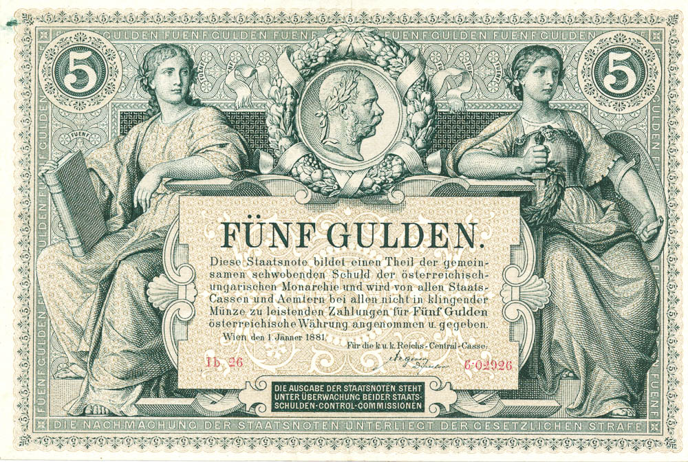 5 Gulden 1881 - reverz