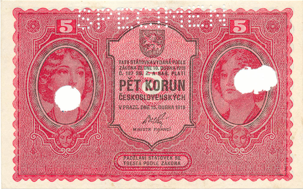 5 Koruna 1919 - front