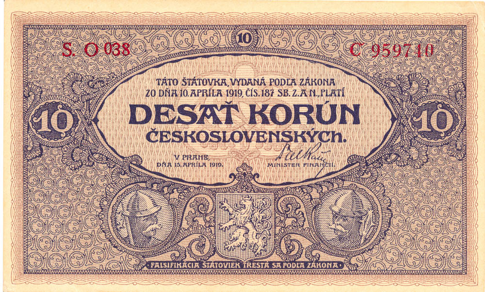 10 Koruna 1919 - front