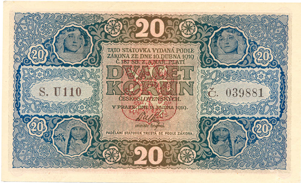 20 Koruna 1919 - front