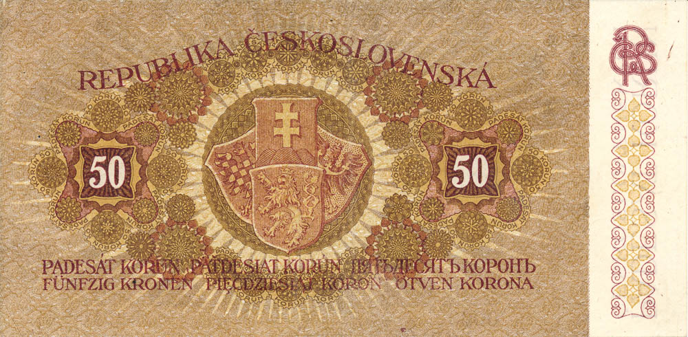 50 Koruna 1919 - back