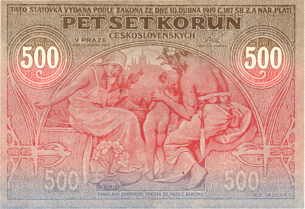 500 Koruna 1919 (Counterfeit) - back