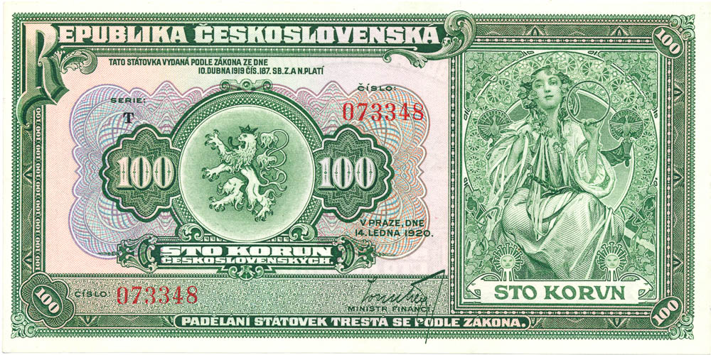 100 Koruna 1920 - front