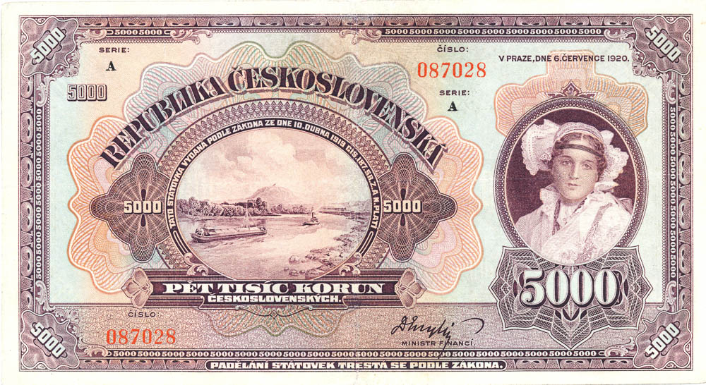 5000 Kč 1920 - averz