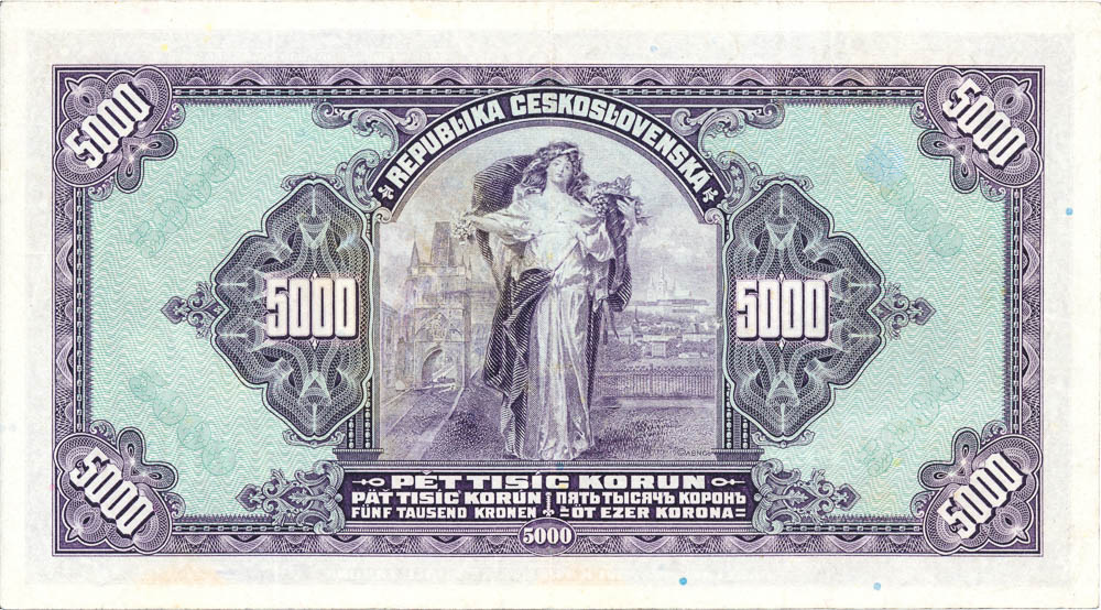 5000 Kč 1920 - reverz