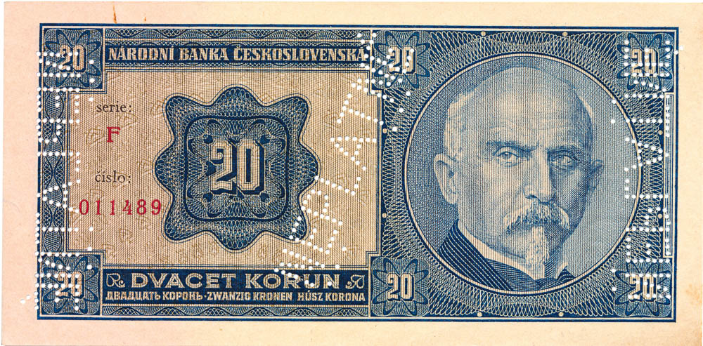 20 Koruna 1926 (bank specimen) - front