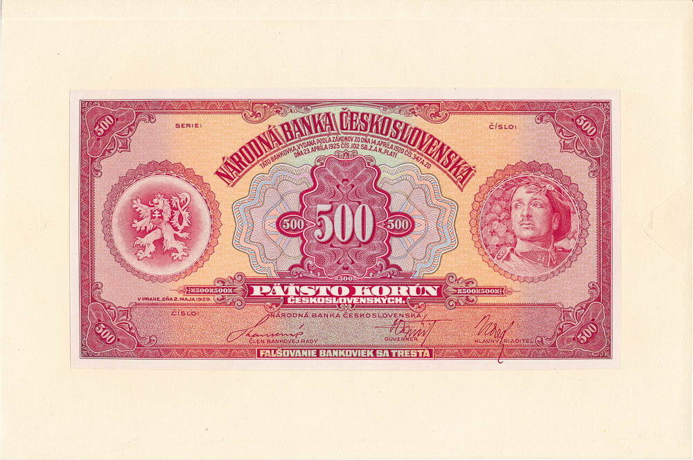500 Koruna 1929 - front