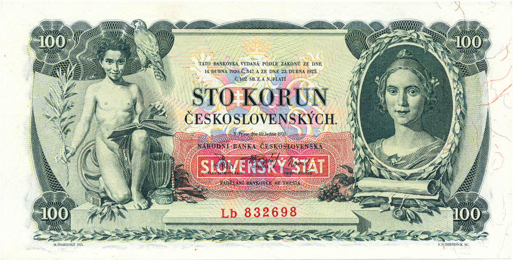 100 Koruna 1931/1939 - front