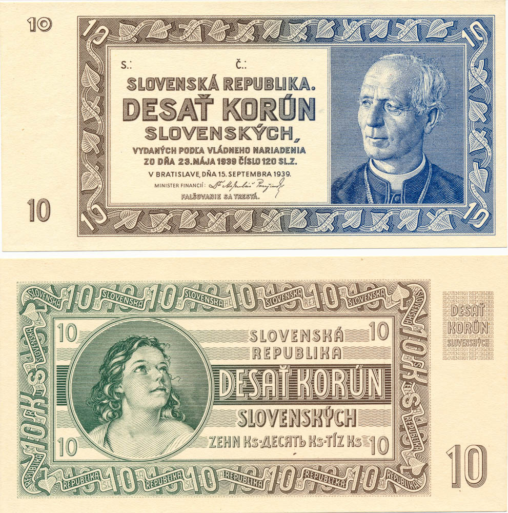 10 Koruna 1939 (2 pcs) - front