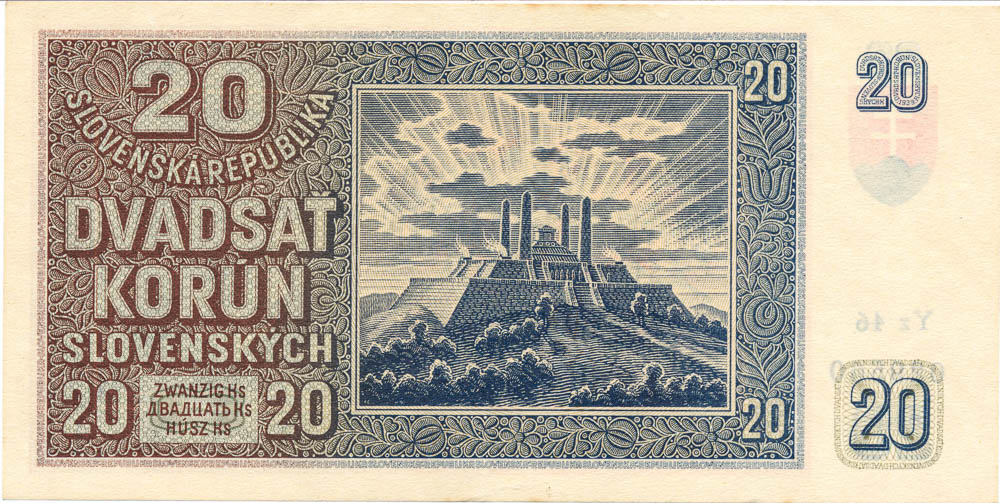 20 Koruna 1939 - back