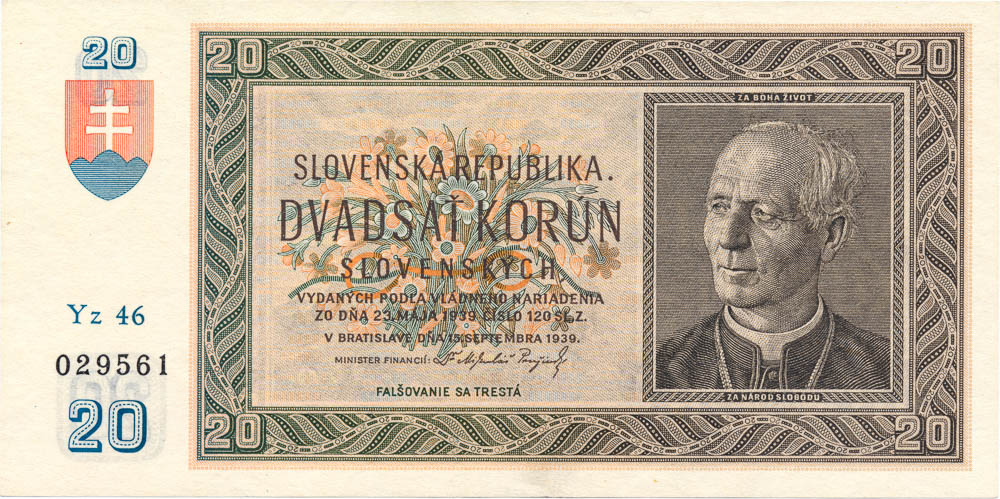20 Koruna 1939 - front