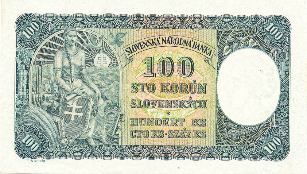 100 Koruna 1940 (Annulus) - back