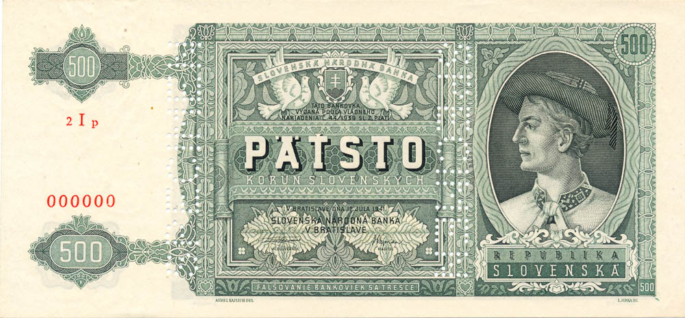 500 Koruna 1941 (annulus) - front