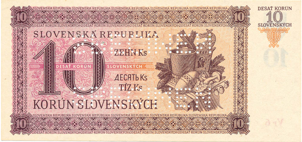 10 Koruna 1943 (bank specimen) - back
